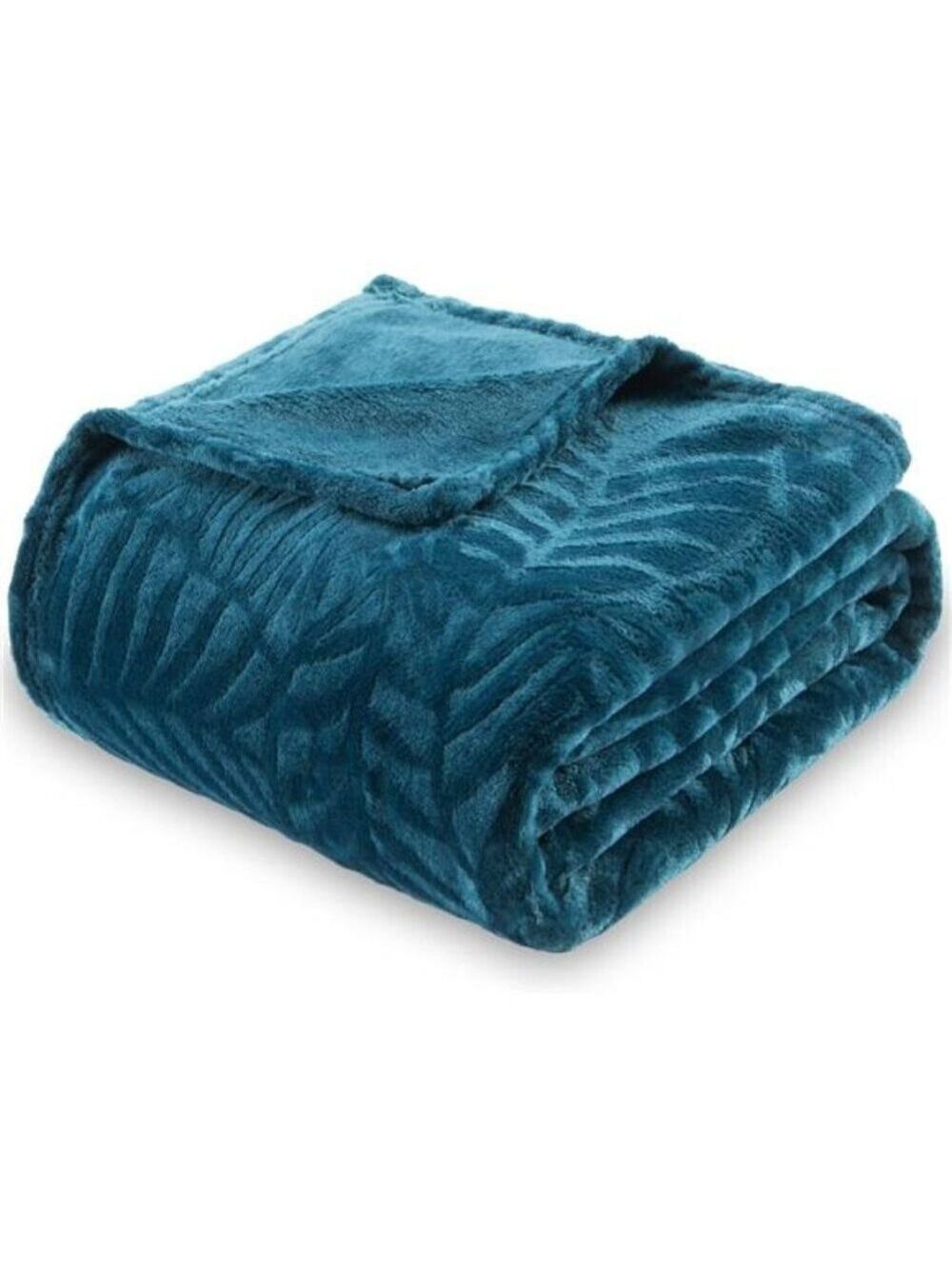 Flannel Fleece Throw Blanket 50x60 Soft Cozy Warm Plush Bed Couch Sofa Blue Cora